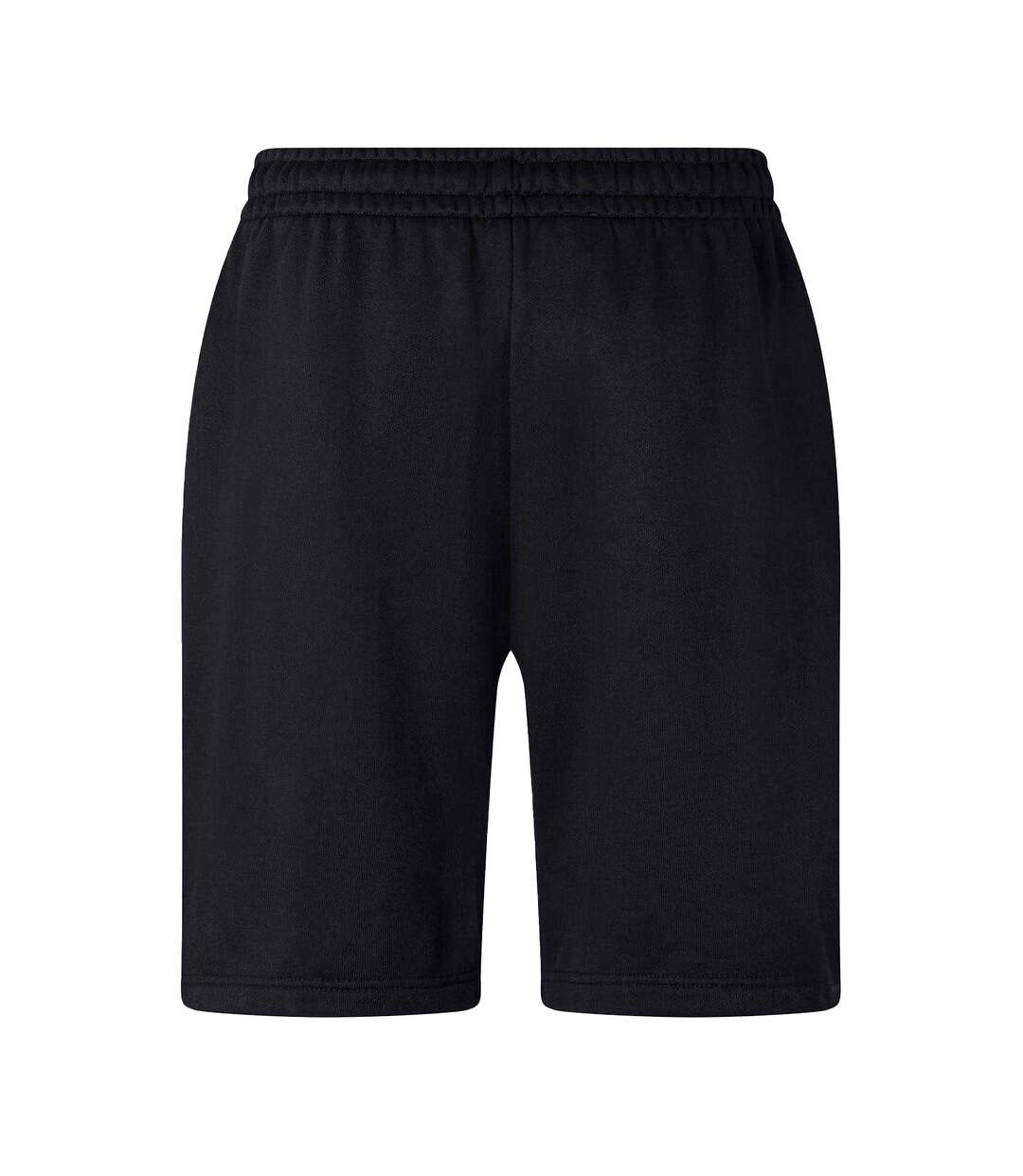 Mens Fleece Relaxed Fit Sweat Shorts Black White Off White-2