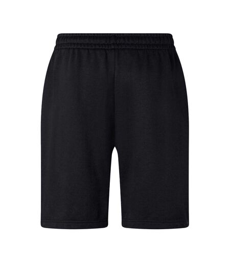 Mens Fleece Relaxed Fit Sweat Shorts Black White Off White
