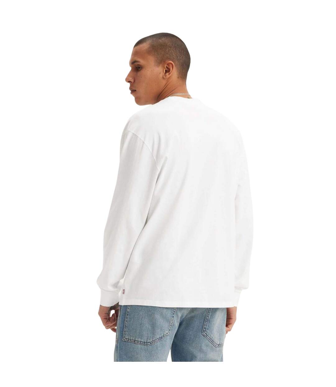 T-shirt Manches Longues Style Classique Homme Blanc Levis-3