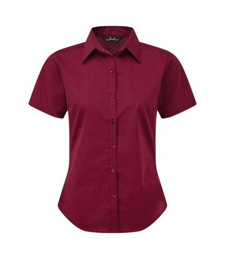 Chemisier À Manches Courtes Femme Bordeaux Premier