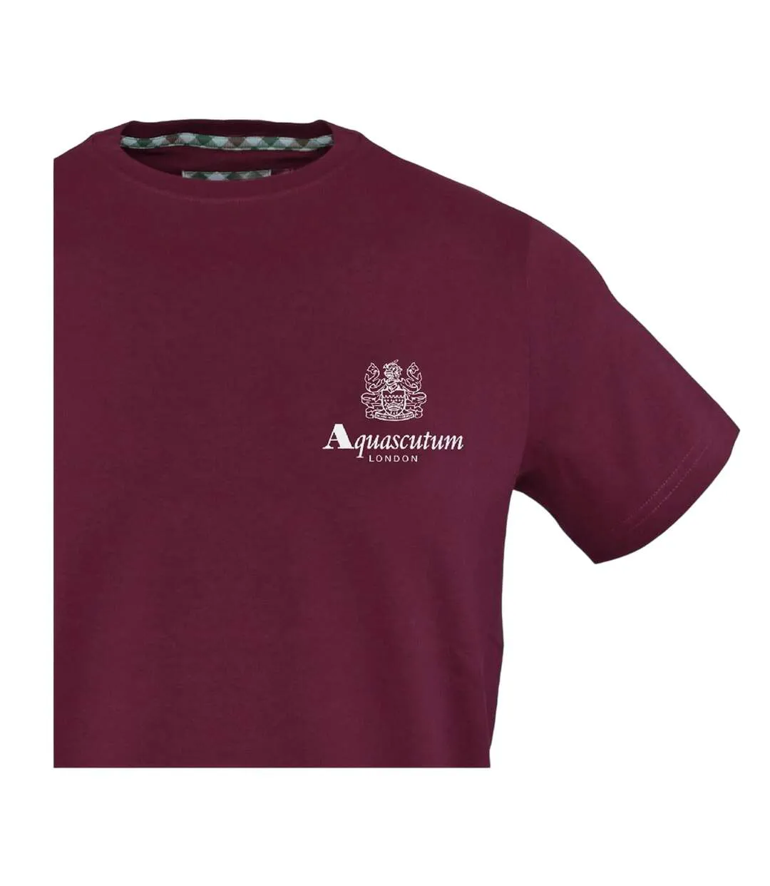 Mens Logo Cotton Regular T-shirt Red Aquascutum-3