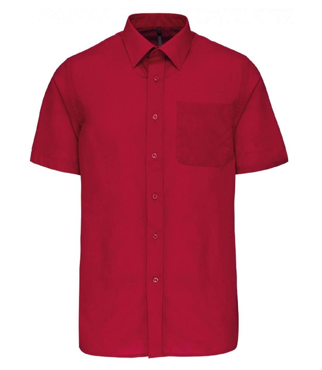 Chemise popeline manches courtes - K551- rouge classique - homme