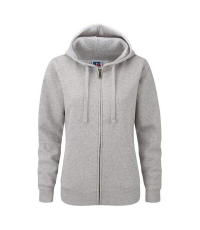 Russell Mens Authentic Full Zip Hooded Sweatshirt / Hoodie (Light Oxford) - UTBC1499