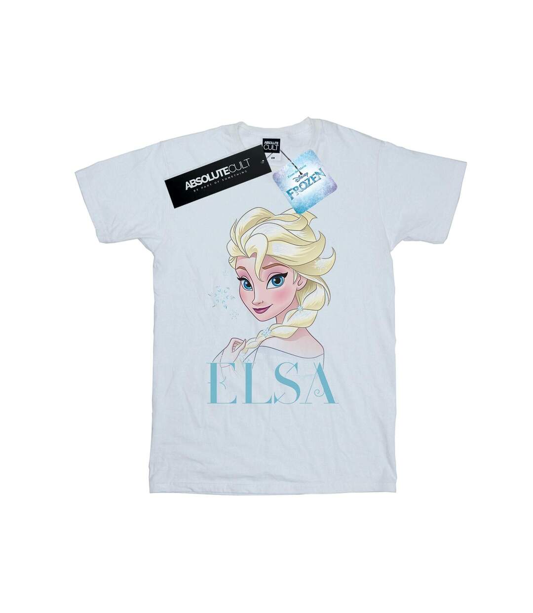 Disney Womens/Ladies Frozen Elsa Snowflake Portrait Cotton Boyfriend T-Shirt (Blanc) - UTBI24764-1