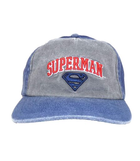 Superman Logo Baseball Cap (Gray/Blue) - UTHE528