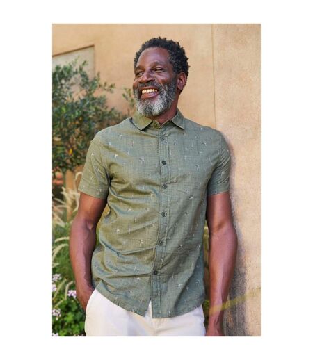 Mens preston illustration shirt dark khaki Mountain Warehouse