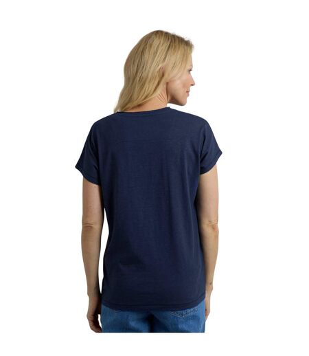 Womens/ladies fly free graphic slub t-shirt dark blue Weird Fish