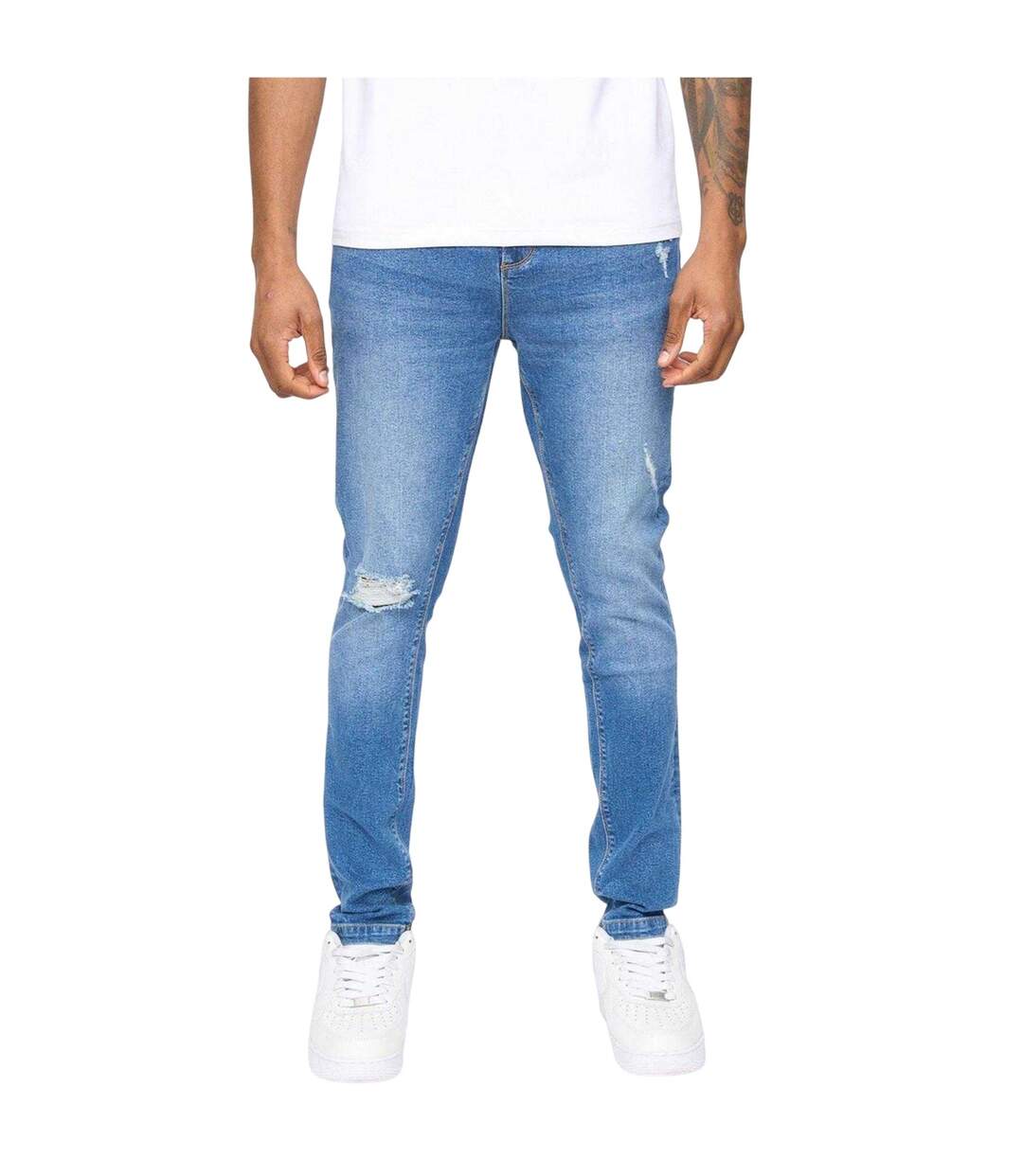 Mens Roke Skinny Jeans Washed Blue SikSilk-2