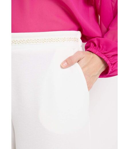 Pantalon maille avec galon à la taille