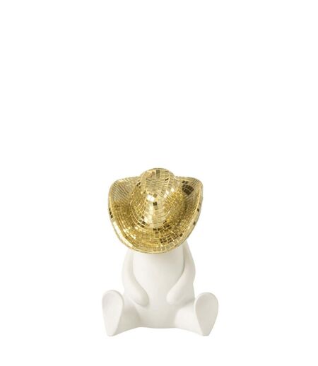 Statuette Cowboy en Résine Mosaïque 18cm Blanc