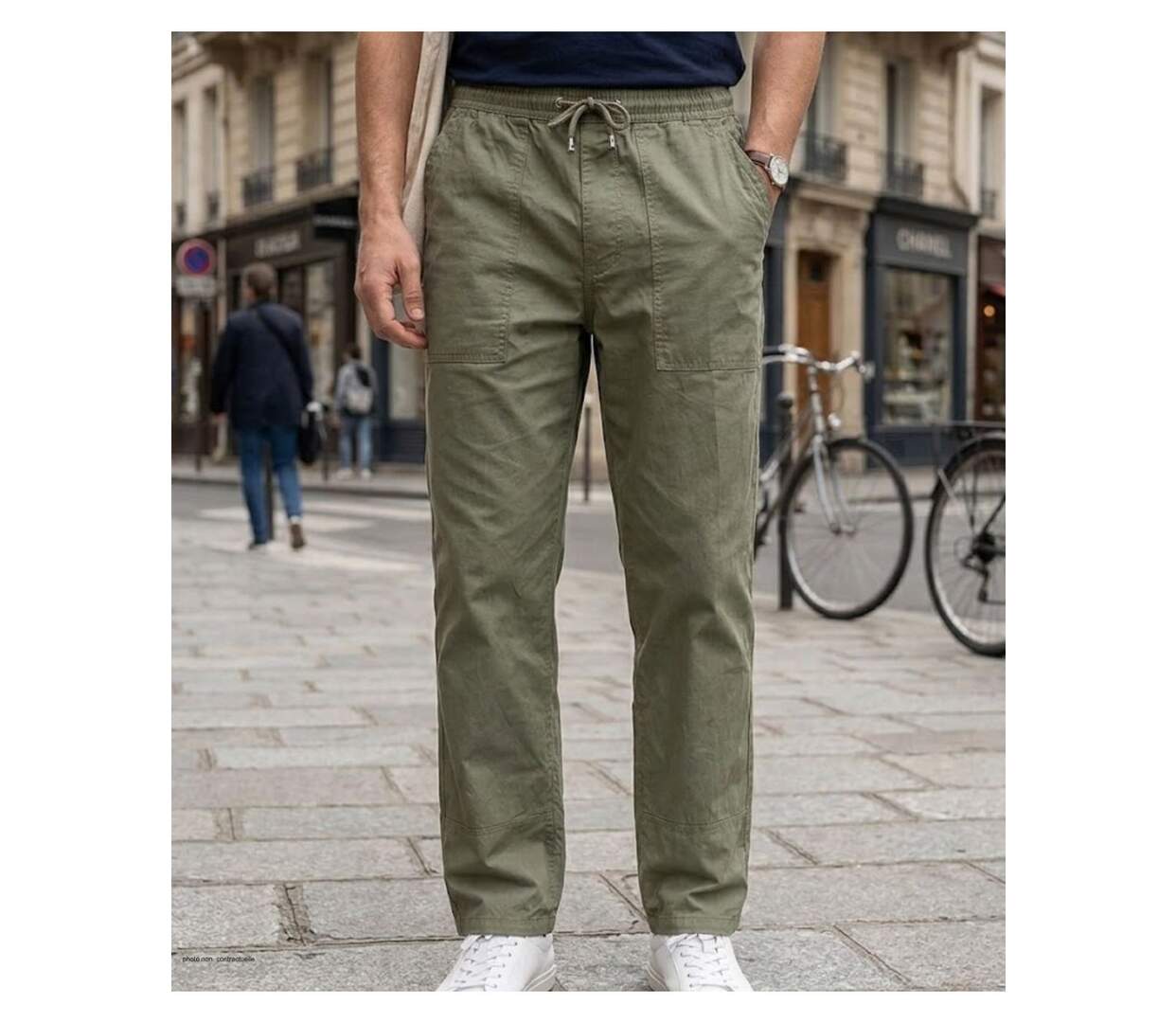 Pantalon ceinture élastiquée K0084K-1