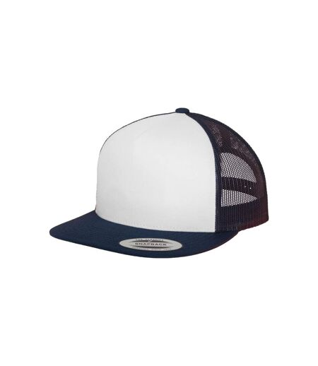 Casquette Trucker Motif/style Uni Classic Adulte Bleu Marine Blanc Flexfit