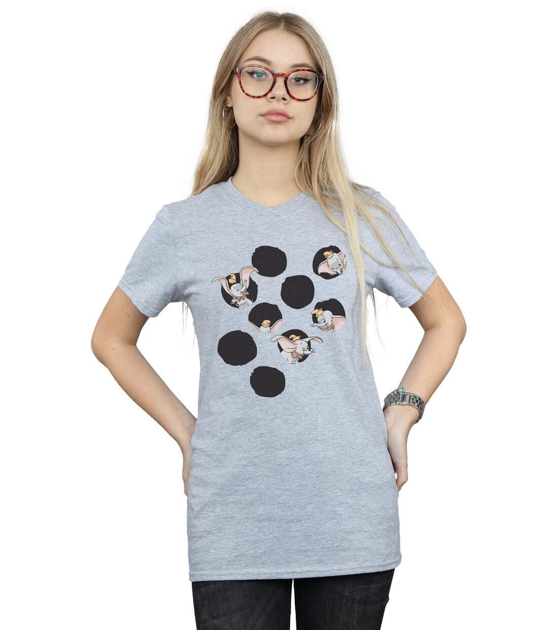 Disney - T-shirt DUMBO PEEKABOO - Femme (Gris chiné) - UTBI16970-2