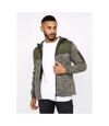 Crosshatch Mens Tradmace Full Zip Jacket (Olive/Light Olive)