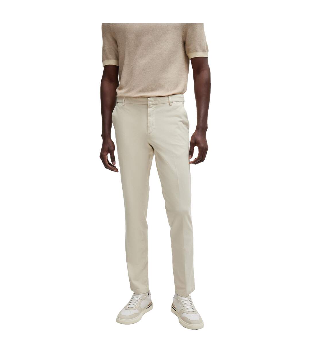 Mens Kaito1 Casual Chinos White Boss-4