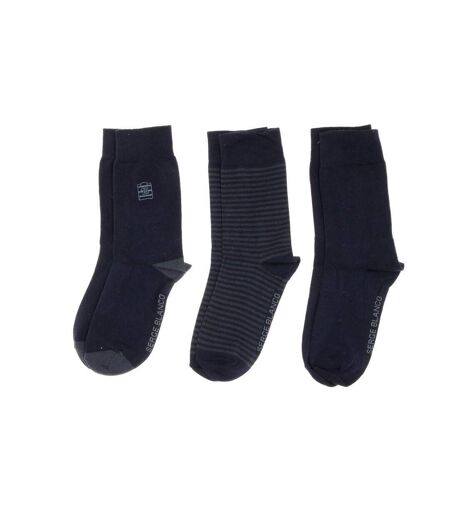 x3 paires de chaussettes marine homme serge blanco 0ny - 39/42