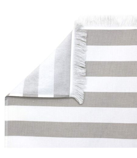 Drap de plage Fouta 100x180 cm 100% coton 290 g/m² VENTSPILS Rayures Beiges