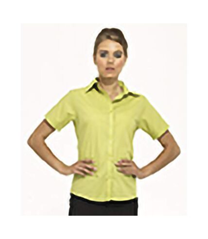 Premier Short Sleeve Poplin Blouse/Plain Work Shirt (Lime)