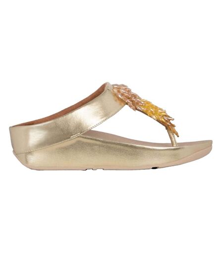 Womens/ladies Rumba Ombre Toe Post Sandals Golden Fit Flop