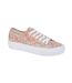 Womens/ladies floral trainers beige Rdek