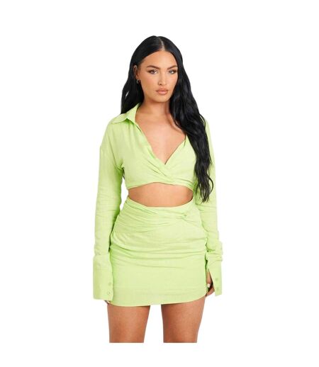 Mini Jupe Motif/style À Nœud Femme Vert Clair Missy Empire