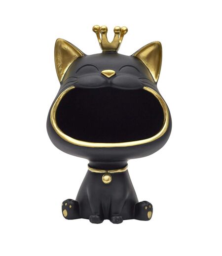 Vide-Poche Statue Chat 25cm Noir