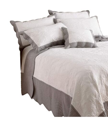 Riva Home Fayence Bedspread (White/Grey) - UTRV396