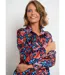 Blouse satin col V manches élastiquées-4