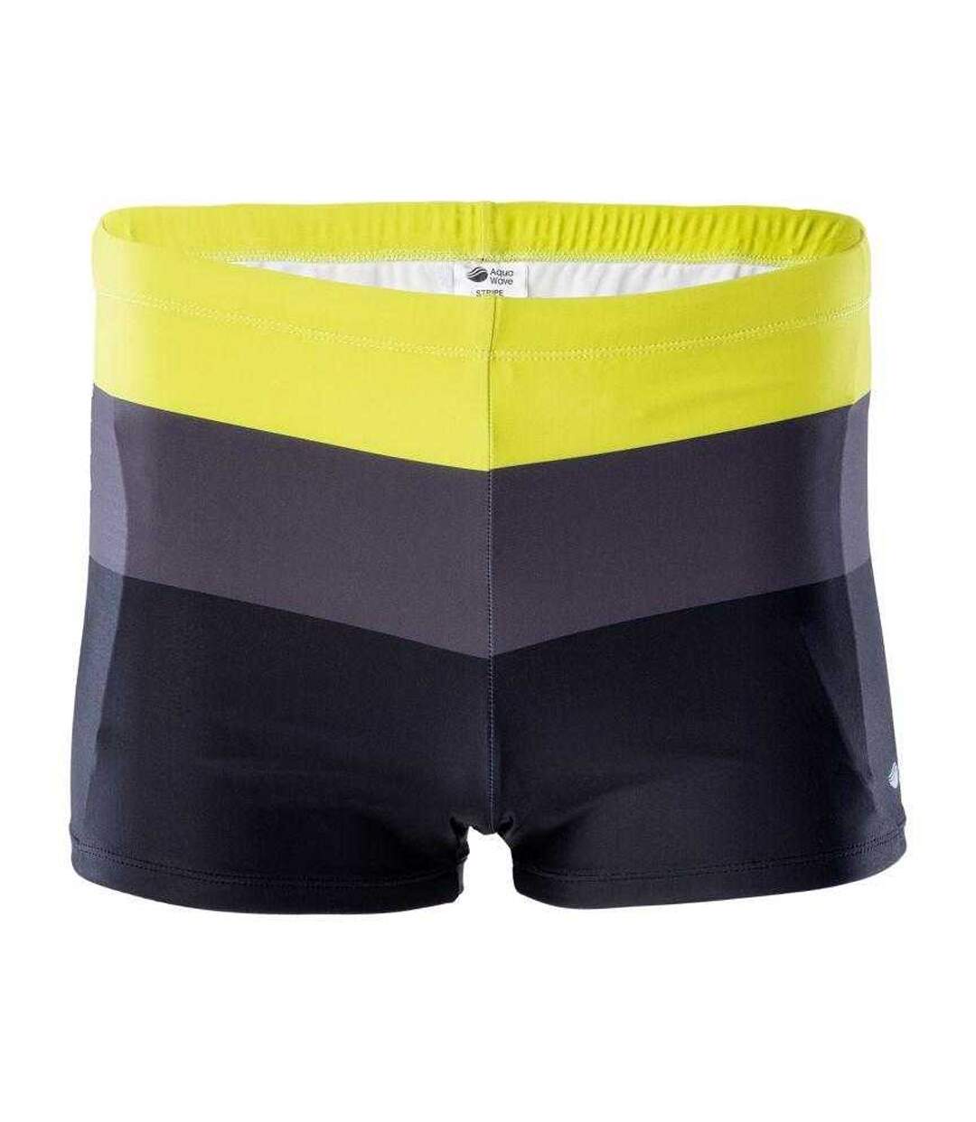 Short De Bain Motif/style Rayé Homme Noir Jaune Aquawave-1