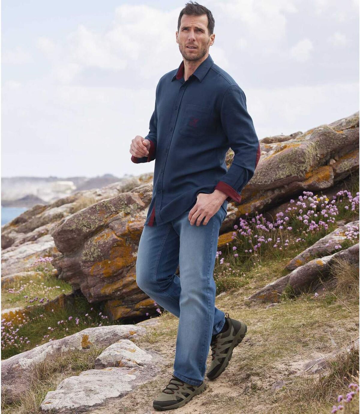 Men's Blue Regular Stretch Jeans  Atlas For Men