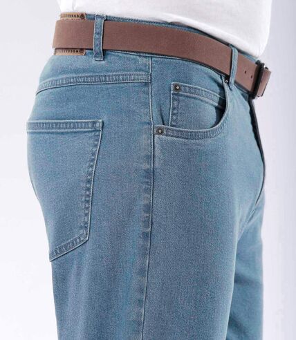 Světle modré strečové džíny rovného střihu Regular