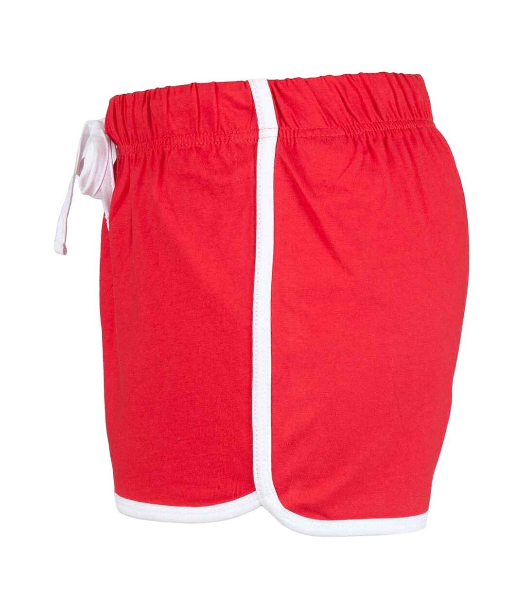 Short rétro femme rouge / blanc Skinni Fit-3