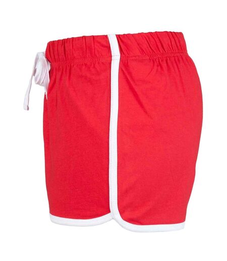 Short rétro femme rouge / blanc Skinni Fit