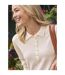 Womens/ladies Cashmere Knitted Polo Shirt Cream WoolOvers-2