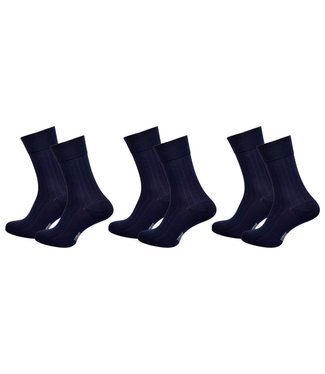 Chaussettes homme NEW MAN Confort et qualité -Assortiment modèles photos selon arrivages- Pack de 3 Paires NEW MAN Fil d'écosse Marine-1