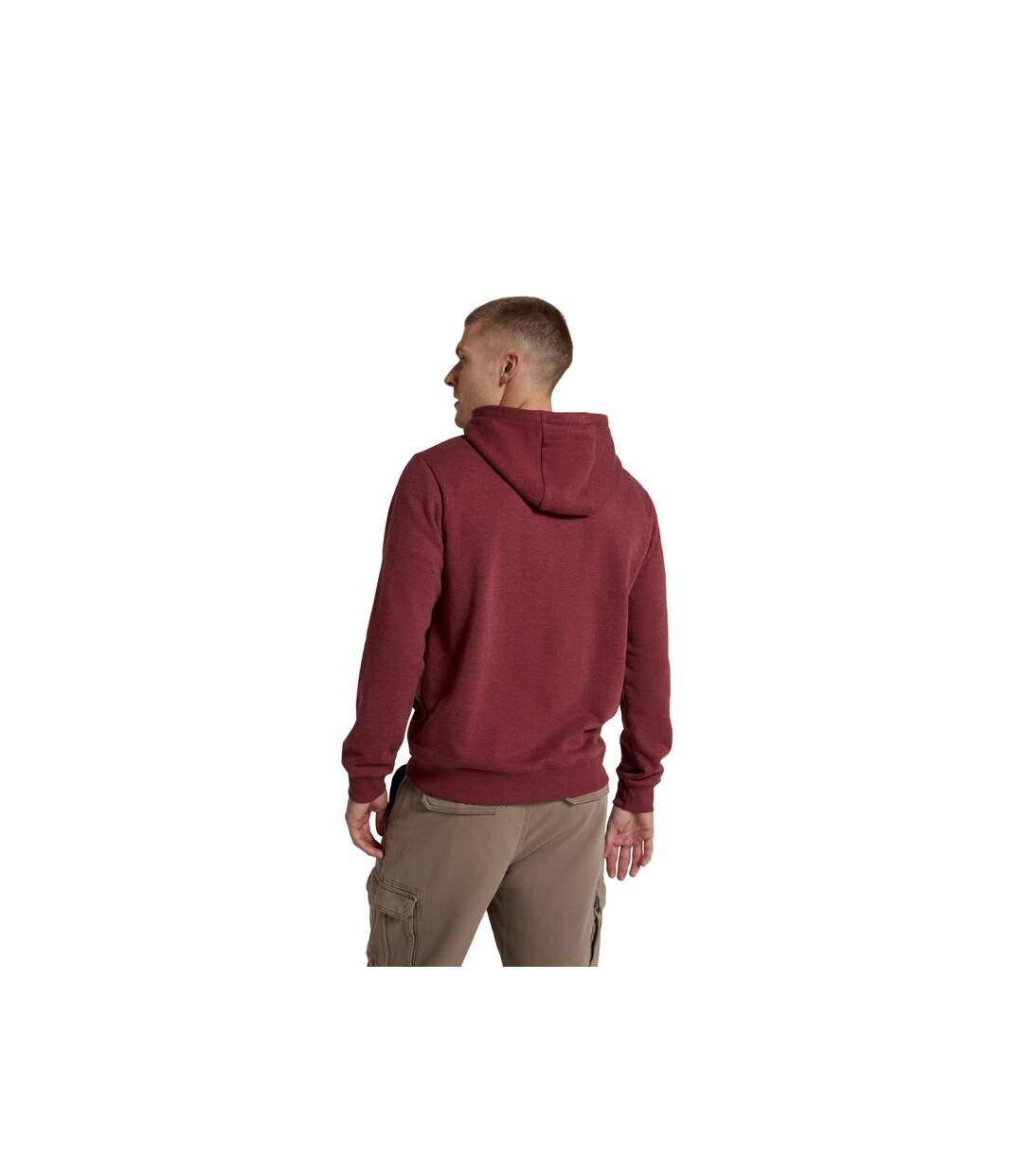 Mens river organic hoodie burgundy Mountain Warehouse-2