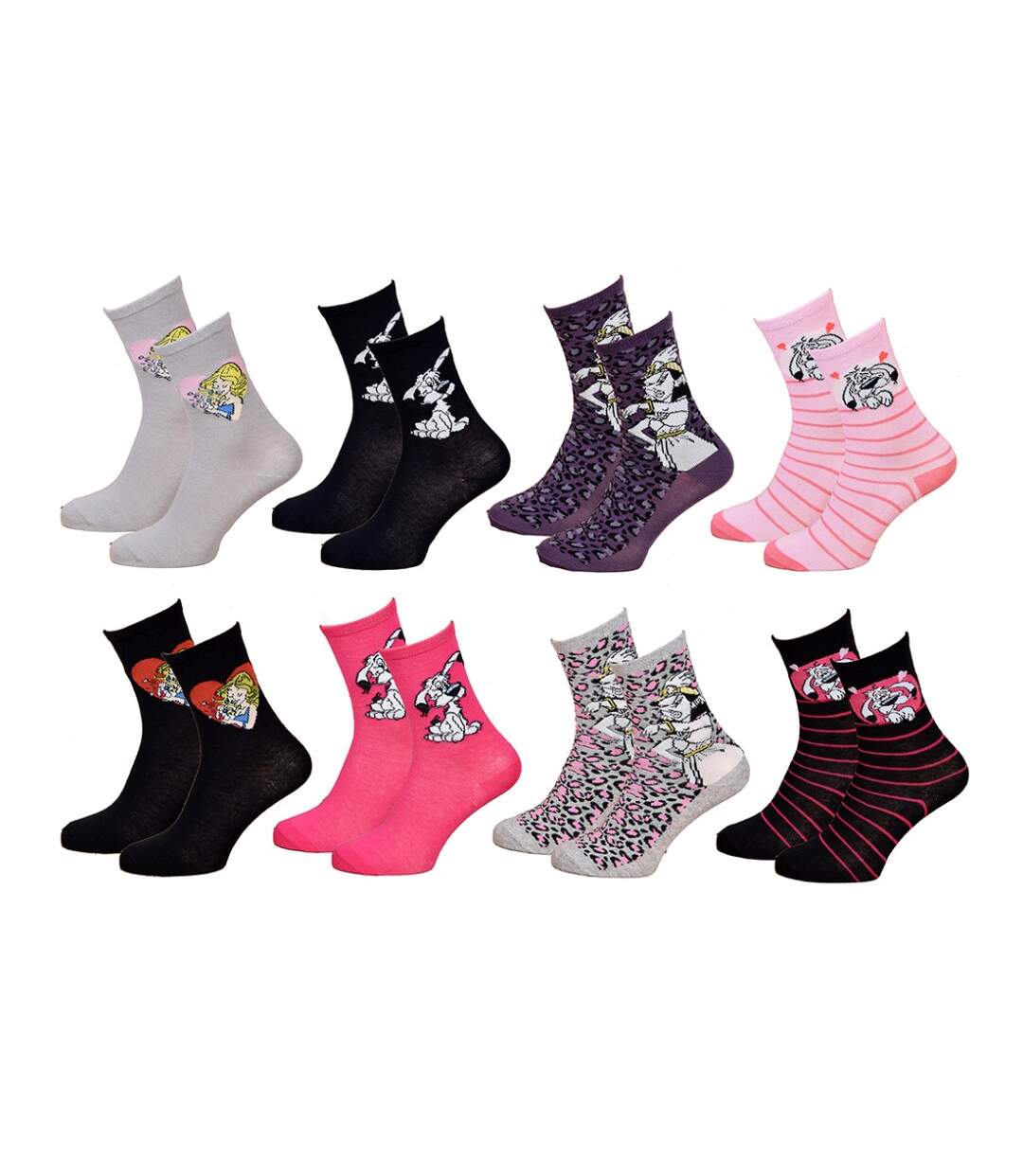 Chaussettes femme LICENCE Fantaisie-Assortiment modèles photos selon arrivages- - Pack de 9-1