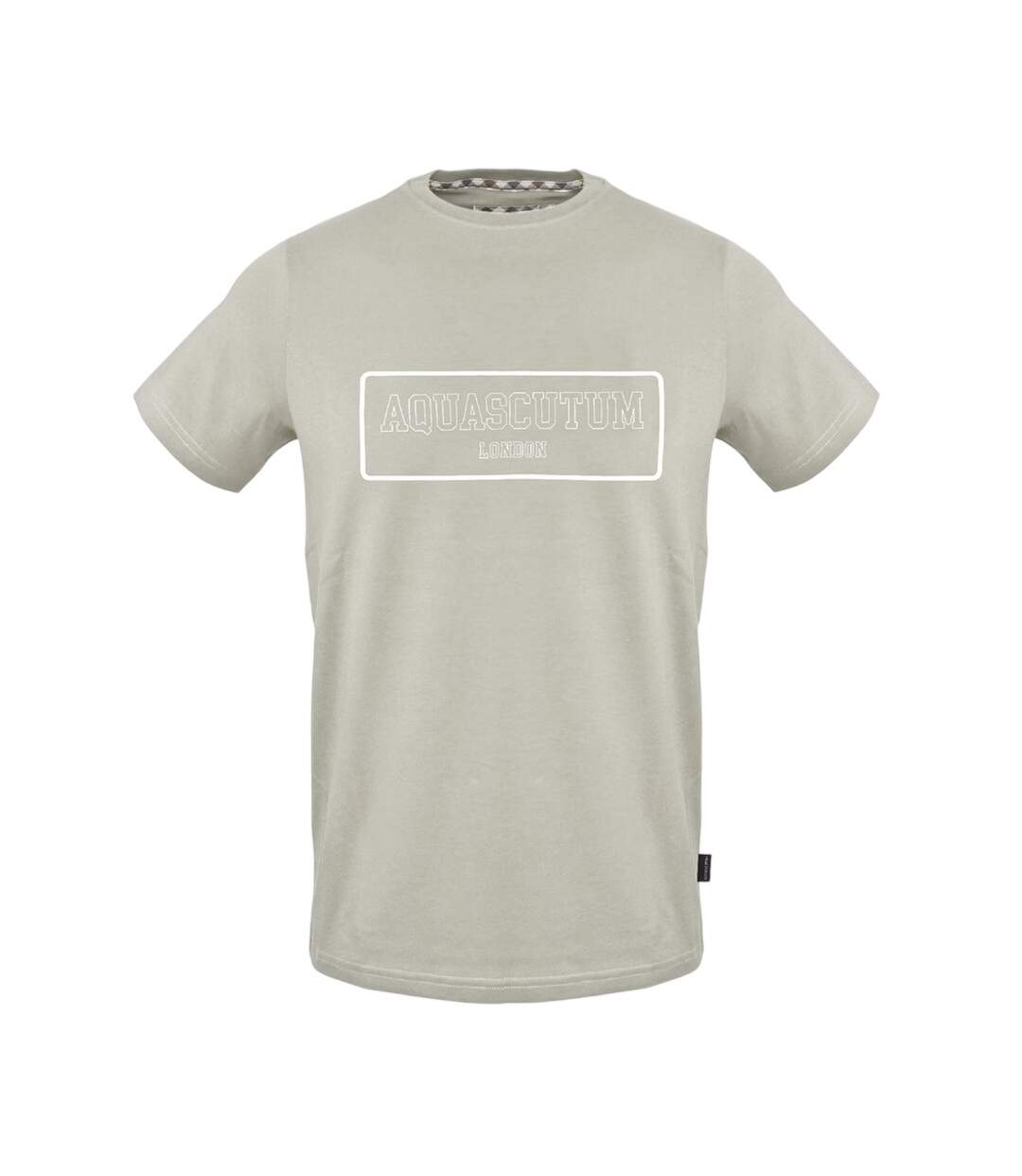 Mens Logo Cotton T-shirt Grey Aquascutum-1