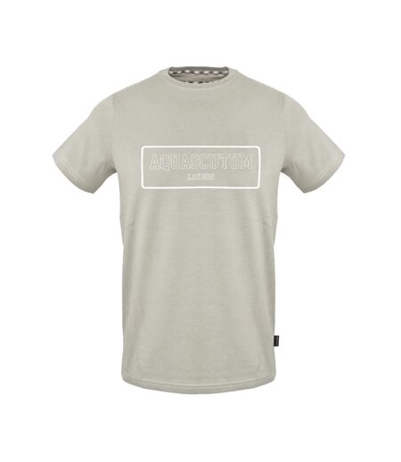 Mens Logo Cotton T-shirt Grey Aquascutum