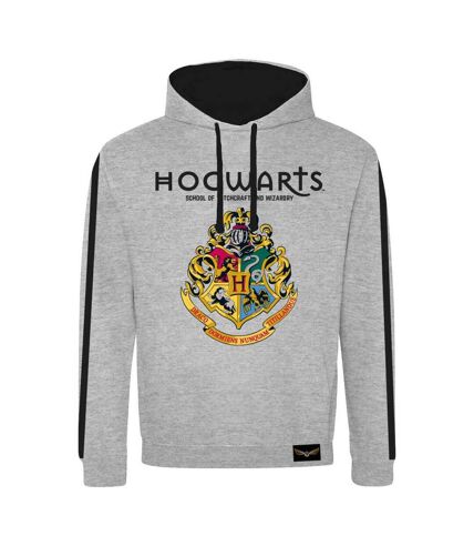 Harry Potter Unisex Adult Hogwarts Crest Hoodie (Heather Grey/Black)