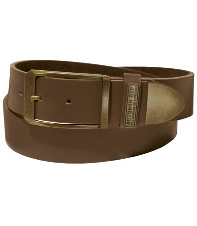 Men's Brown Split Leather Belt 