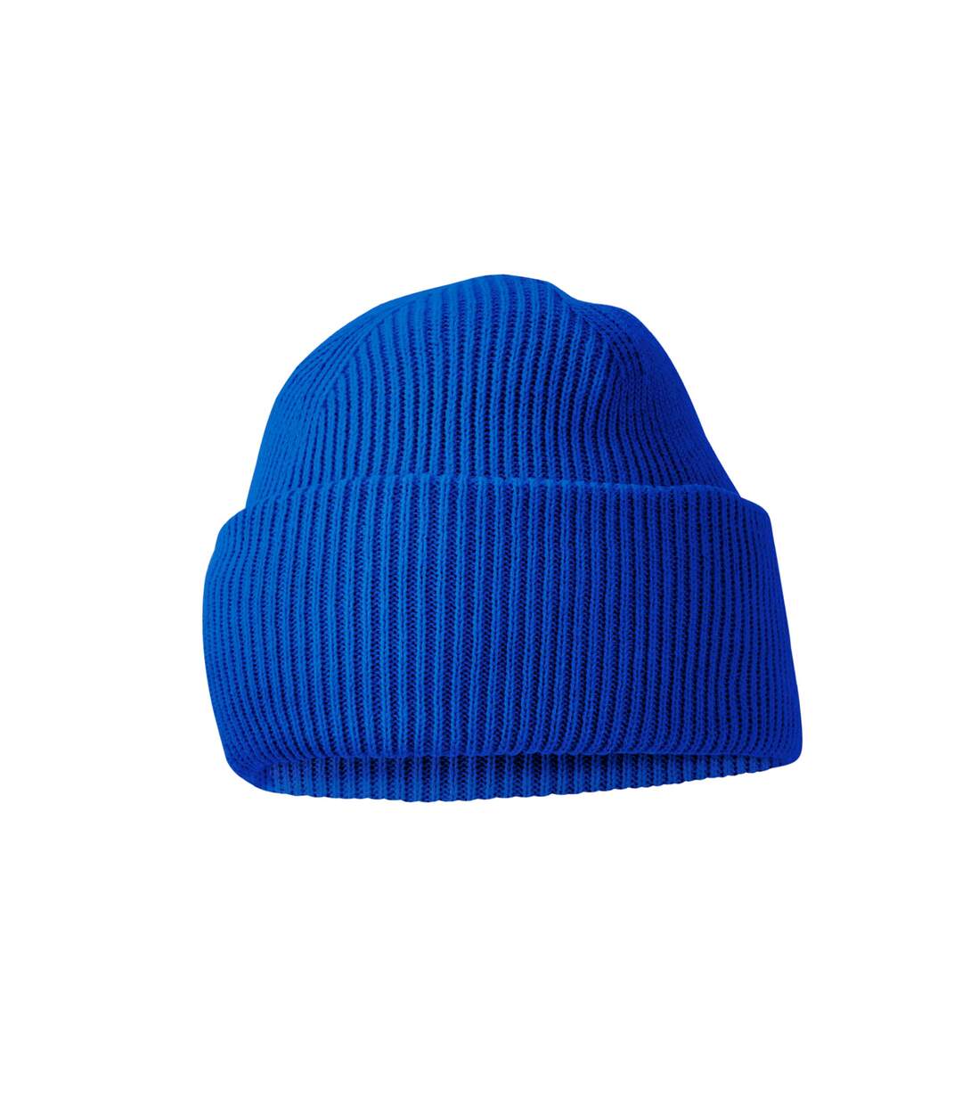 Unisex adult classic deep cuffed beanie bright royal blue Beechfield-2