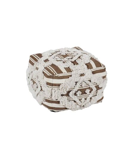 Pouf en Tissu Macramé Tougan 60cm Marron