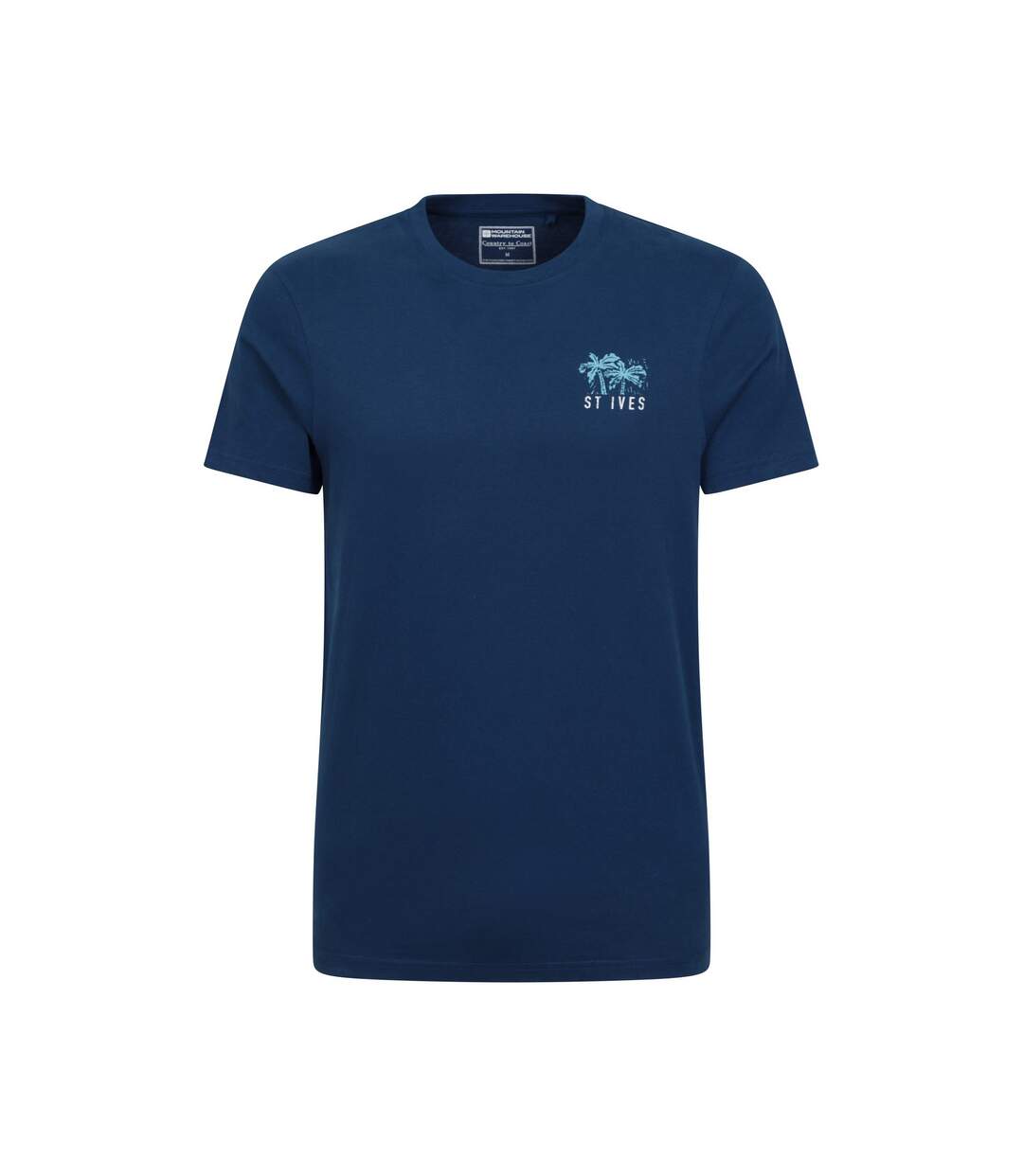 Mens St Ives Printed Organic T-shirt Navy Mountain Warehouse-1