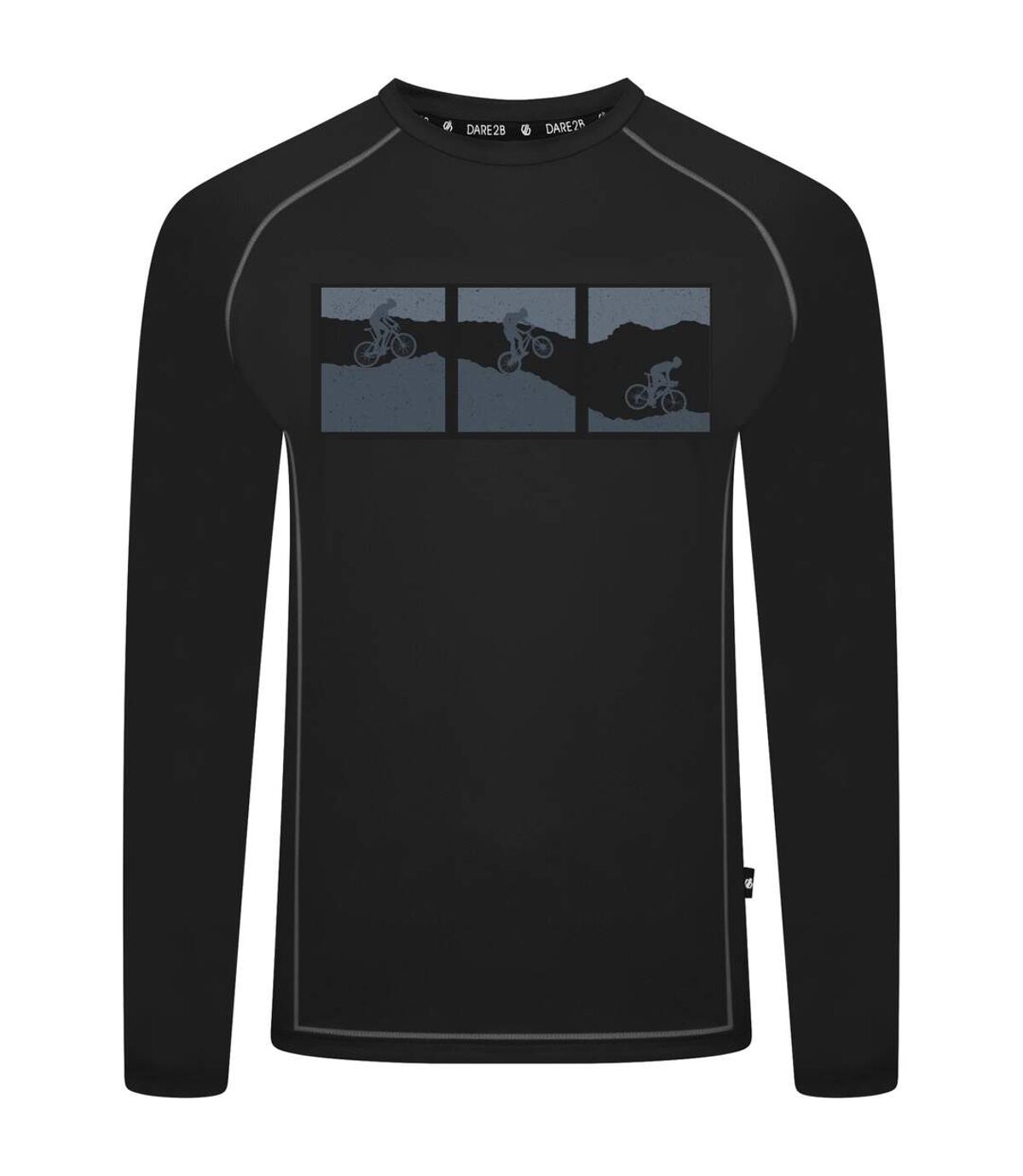 Dare 2B Mens Righteous II Cycling Recycled Long-Sleeved T-Shirt (Black) - UTRG7121