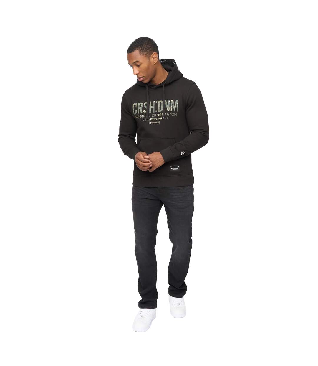 Sweat À Capuche Campbox Homme Noir Crosshatch-4