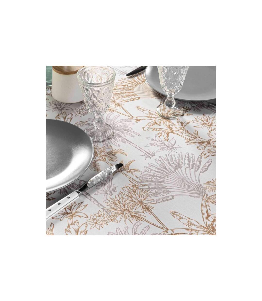 Nappe Antitache Imprimé Canarie 145x240cm Naturel-2