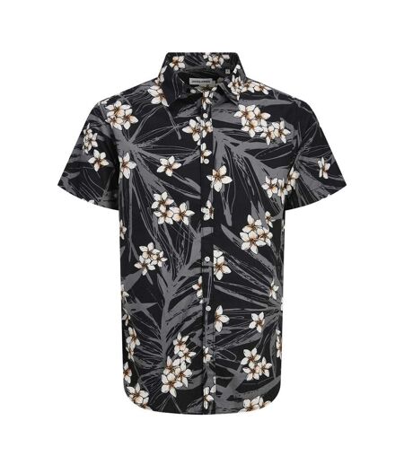Chemise noire/blanc/orange homme jack & jones hawaii - l