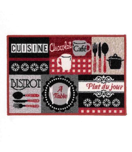 Tapis de Cuisine Digital Menu 50x80cm Rouge