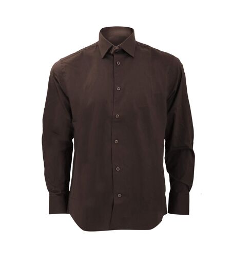 Collection Chemise À Manches Longues Homme Chocolat Russell